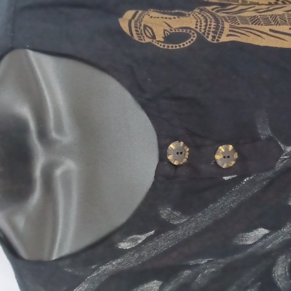 MEETU MAGIC Black /White Long Tunic SIZE 1x The African Scene, 29" pit to pit - Picture 2 of 6